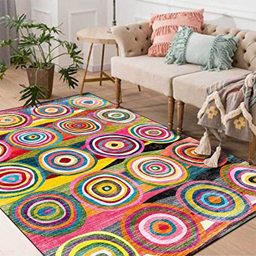 Rururug Rechteckig Teppich Kurzflor Schlafzimmer Dekoration Aesthetic Wohnzimmer Carpet Living Room, rot gelb blau Farbe jahresring Form Rectangular 140 x 200 cm Rururug Rechteckig Teppich Kurzflor Schlafzimmer Dekoration Aesthetic Wohnzimmer Carpet Living Room, rot gelb blau Farbe jahresring Form Rectangular 140 x 200 cm von Rururug