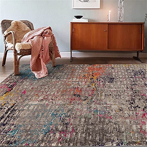 Rururug Rechteckig Teppich Kurzflor Schlafzimmer Dekoration Aesthetic Wohnzimmer Carpet Living Room Indoor Outdoor,Bunt gesprenkeltes abstraktes Design Rectangular 140 x 180 cm von Rururug
