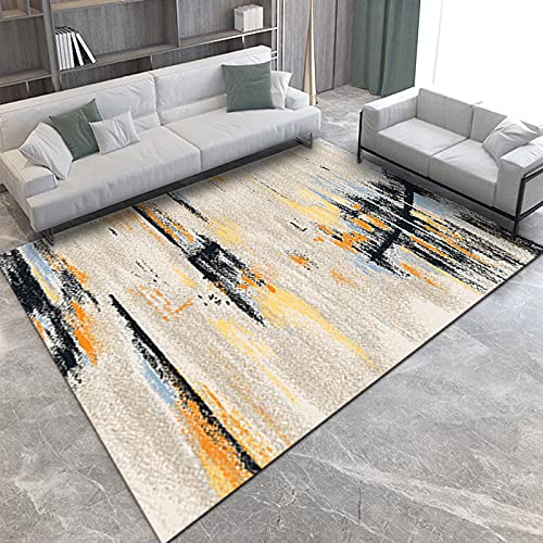 SRTJURFG Teppich Rechteck Anti-Rutsch, Kurzflor Area Teppiche Graue gelbe orange Streifen für Wohnzimmer Kinderteppiche Flauschige Groß Schutzmatten, 70 x 140 cm SRTJURFG Teppich Rechteck Anti-Rutsch, Kurzflor Area Teppiche Graue gelbe orange Streifen für Wohnzimmer Kinderteppiche Flauschige Groß Schutzmatten, 70 x 140 cm von Rururug