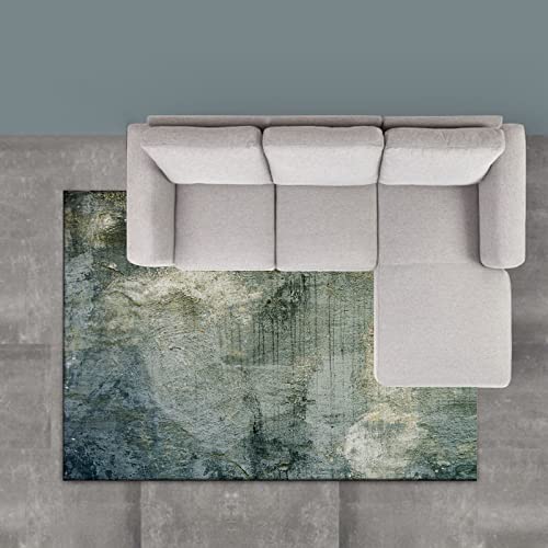 Rururug Teppich Rechteckig Korridor rutschfest abwaschbar Modern Waschbar Designer Wohnzimmer Esszimmer Gästezimmer, Moderne nordische abstrakte grüne Kunst Rectangular 120 x 180 cm von Rururug