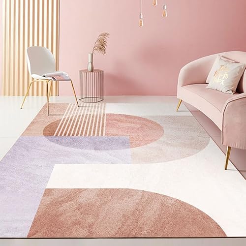 Rururug Teppich Wohnzimmer 100 x 100 cm Waschbar Maschinenwaschbar und rutschfest, für Schlafzimmer, Küche, Bad, Büro, Flur und Esszimmer Modernes Patchwork geometrisch rosa Rururug Teppich Wohnzimmer 100 x 100 cm Waschbar Maschinenwaschbar und rutschfest, für Schlafzimmer, Küche, Bad, Büro, Flur und Esszimmer Modernes Patchwork geometrisch rosa von Rururug