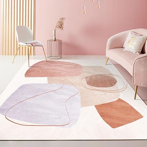 Rururug Teppich Wohnzimmer 100 x 200 cm Waschbar Weich und rutschfest, für Schlafzimmer, Küche, Badezimmer, Büro, Flur und Esszimmer Modernes Patchwork geometrisch rosa Rururug Teppich Wohnzimmer 100 x 200 cm Waschbar Weich und rutschfest, für Schlafzimmer, Küche, Badezimmer, Büro, Flur und Esszimmer Modernes Patchwork geometrisch rosa von Rururug