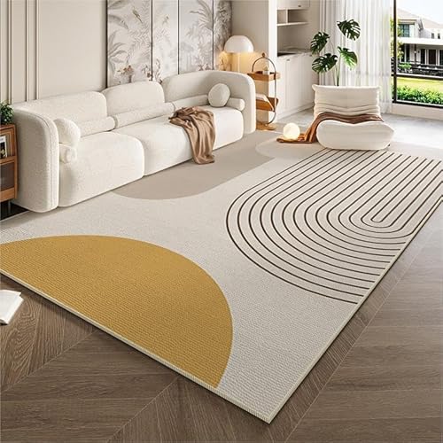 Rururug Teppich Wohnzimmer Teppich groß für Schlafzimmer rutschfest waschbar Abstrakte Geometrische Linien Grau 180 x 200 cm von Rururug