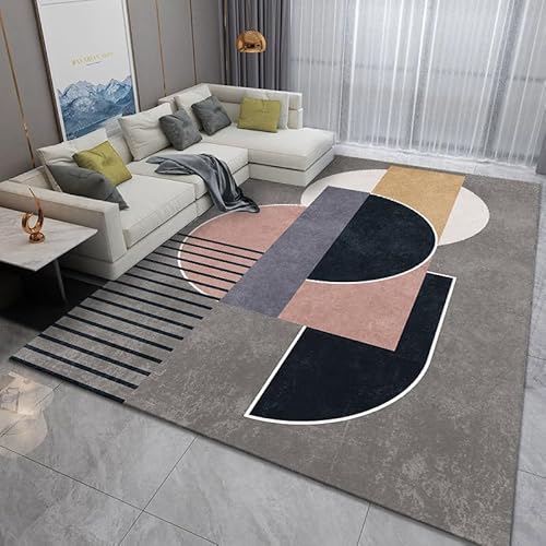 Rururug Wohnzimmer Teppich Waschbar Kurzflor 200 x 250 cm, Schlafzimmer Teppich mit Anti-Rutsch, für Esszimmer, Küche und Badezimmer Modernes geometrisches Patchwork in Grau Rururug Wohnzimmer Teppich Waschbar Kurzflor 200 x 250 cm, Schlafzimmer Teppich mit Anti-Rutsch, für Esszimmer, Küche und Badezimmer Modernes geometrisches Patchwork in Grau von Rururug