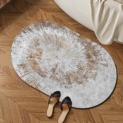SRTJURFG Moderner ovaler Teppich Wohnzimmer große Teppiche Innenbereich rutschfeste Teppich Bodenmatte Abstrakt Alterung Alter Zement Grau Patchwork, 200 x 300 cm von Rururug