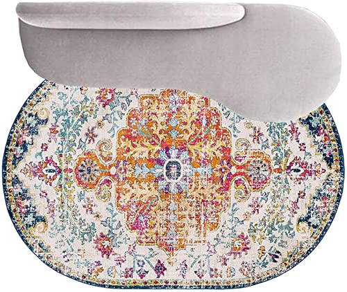 SRTJURFG Oval Teppiche Weich Groß rutschfest Waschbar Teppich Traditionelles Blumenmuster Kinderteppiche Flauschige Groß Schutzmatten 70 X 100 cm SRTJURFG Oval Teppiche Weich Groß rutschfest Waschbar Teppich Traditionelles Blumenmuster Kinderteppiche Flauschige Groß Schutzmatten 70 X 100 cm von Rururug