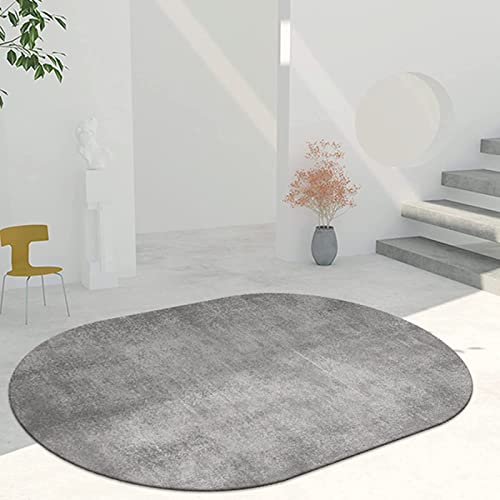 SRTJURFG Teppich Wohnzimmer Mittelgroße Ovaler Moderner Teppich Grau Weicher, Rutschfester, großer Heimdekorateur-Bodenteppich 120 x 160 cm von Rururug