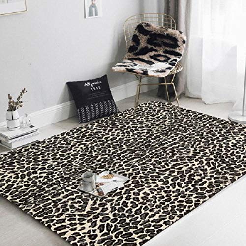 SRTJURFG Teppich Wohnzimmerteppich Kurzflor Teppich Moderner Leopard rutschfest Waschbar Einfach zu Säubern 80x120CM (2ft7 x3ft11) von Rururug