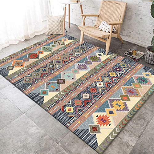 Teppich Große Wohnzimmer Schlafzimmer Teppiche Retro-Farbe geometrischer ethnischer Stil Weiche Moderne Teppiche Geeignet für Wohnkultur 100 x 160 cm (39'' x 63'' ) von Rururug