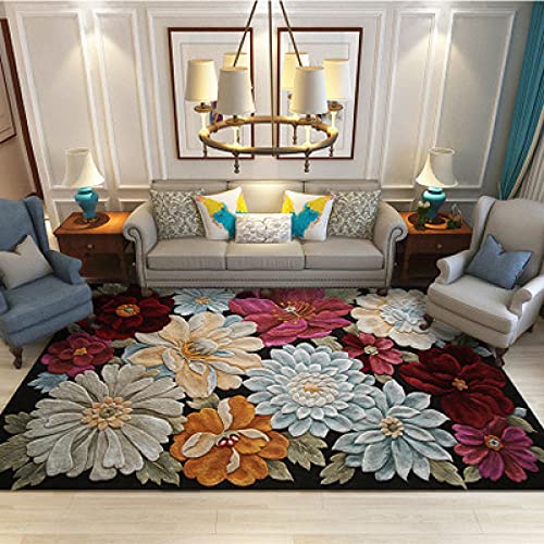 Teppich Wohnzimmerteppich Kurzflor Teppich 3D dreidimensionale Blume rutschfest Waschbar Einfach zu Säubern 160×230CM( 5ft3 x7ft8) von Rururug