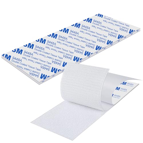 Klettband Selbstklebend Extra Stark, 2 Paare Klettverschluss Selbstklebender Weiß Nylon Klebepads Klett Power Länge 20cm,Breit 10cm Klettbänder für Haus, Büro, Garage von Rusoz