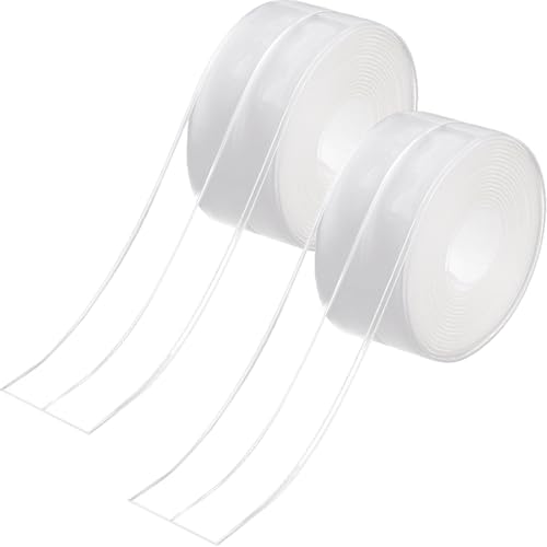 Rusoz Dichtungsband Selbstklebend Wasserdicht Transparent, 2 Rollen Abdichtband Selbstklebend Wasserfest Fugendichtungsband Anti-schimmel 3.2mx38mm für Küche,badezimmer, Toilette, Wandecke von Rusoz