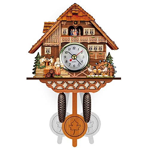 Holz Kuckuck Vogelhaus Wanduhr, Ruspela Kuckucksuhr Holz Kuckucksuhr mit Pendel Wanduhr Dekoration für Zuhause Cafe Restaurant Hotel von Ruspela