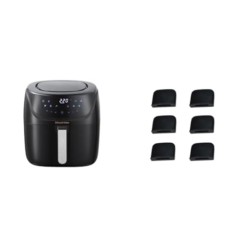 Russell Hobbs Heißluftfritteuse Set: L 4l [sehr kleines Gehäuse|7 Kochfunktionen|10 Programme] AirFryer 27160-56 + Ersatzteil Gummifüße für Grillplatte [6 Stück] N700685 von Russell Hobbs