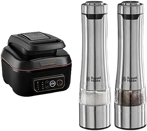 Bundle Set: Russell Hobbs Heißluftfritteuse XL 5,5l Multi [AirFryer & Grill & Multikocher] SatisFry 26520-56 & Russell Hobbs Salz und Pfeffer Mühle elektrisch [2er Set] 23460-56 von Russell Hobbs