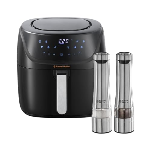 Bundle Set: Russell Hobbs Heißluftfritteuse XXL 8l [7 Kochfunktionen|10 Programme] AirFryer 27170-56 & Russell Hobbs Salz und Pfeffer Mühle elektrisch [2er Set] 23460-56 von Russell Hobbs