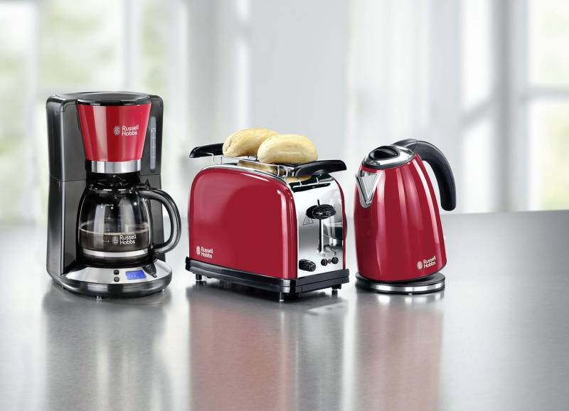 Frühstücksserie aus hochwertigem lackiertem Edelstahl, Toaster, Rot Frühstücksserie aus hochwertigem lackiertem Edelstahl, Toaster, Rot von Russell Hobbs