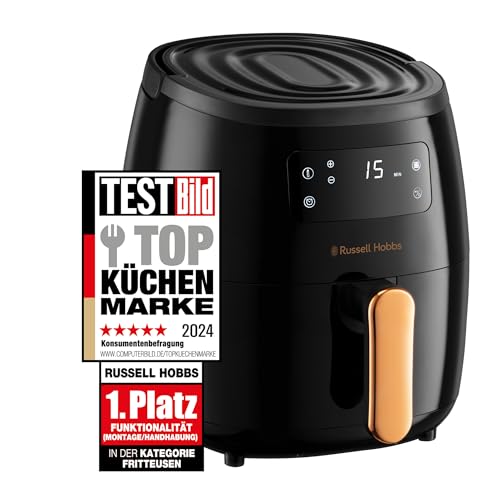 Russell Hobbs Heißluftfritteuse XL 5l [7 Kochfunktionen|inkl Tragegriff] AirFryer (spülmaschinenfest, Timer&Temperaturregelung 80°-200°C, Fritteuse ohne Öl, Grillen, Backen, Braten) SatisFry 26510-56 von Russell Hobbs