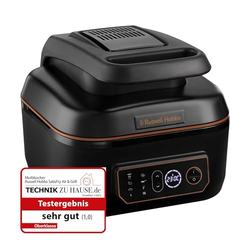 Russell Hobbs Heißluftfritteuse XL 5,5L [Air Fryer / Grill / Multikocher] Rapid Air (spülmaschinenfest, Ober-&Unterhitze, kein Schütteln mehr, Slow Cooker, Backen, TK Pizza Ø 30cm) SatisFry 26520-56 von Russell Hobbs