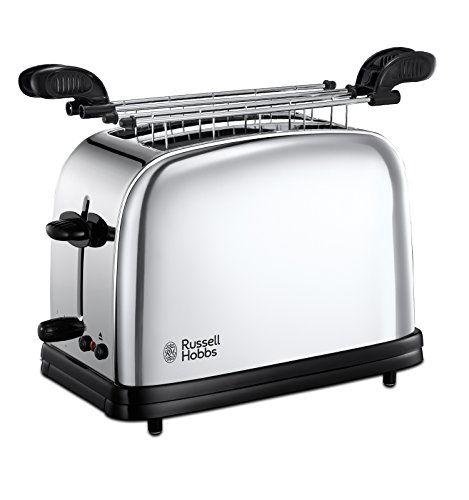 Russell Hobbs Toaster Sandwich [für 2 Scheiben inkl. Sandwich-/Panini-Zangen] Victory Edelstahl (extra breite Toastschlitze, 6 Bräunungsstufen + Auftau- & Aufwärmfunktion, 1200W) 23310-57 von Russell Hobbs