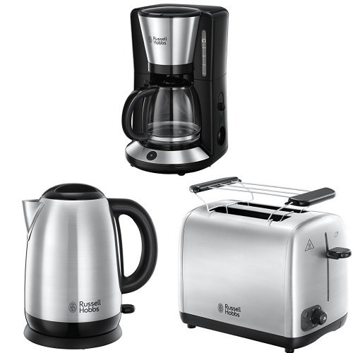 Russell Hobbs Frühstücksset Adventure Glas-Kaffeemaschine + Wasserkocher + Toaster von Russell Hobbs