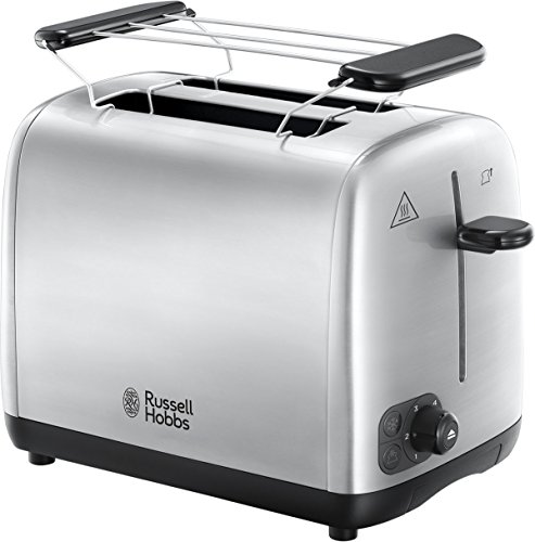 Russell Hobbs Toaster [für 2 Scheiben] Adventure Edelstahl (extra breite Toastschlitze, inkl. Brötchenaufsatz, 6 Bräunungsstufen + Auftau- & Aufwärmfunktion, Lift & Look-Funktion, 850W) 24080-56 von Russell Hobbs