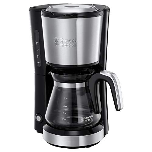 Russell Hobbs Kaffeemaschine Mini [Brausekopf für optimale Extraktion&Aroma] Compact (max 5 Tassen, 0,6l Glaskanne, inkl Permanentfilter, Warmhalteplatte) kompakte Filterkaffeemaschine klein 24210-56 von Russell Hobbs