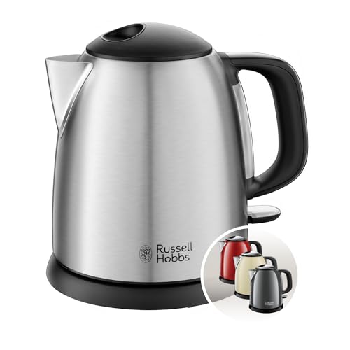 Russell Hobbs Wasserkocher [1,0l] Adventure Edelstahl (2400W, Schnellkochfunktion, herausnehmbarer Kalkfilter, außenliegende Wasserstandsanzeige, kleiner Reisewasserkocher) Teekocher 24991-70 von Russell Hobbs