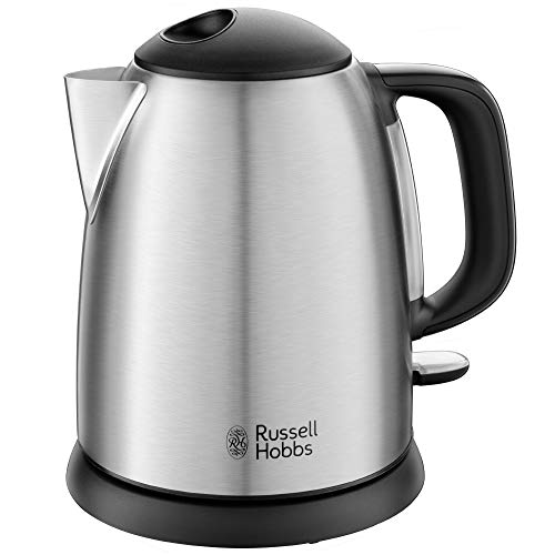 Russell Hobbs Wasserkocher [1,0l] Adventure Edelstahl (2400W, Schnellkochfunktion, herausnehmbarer Kalkfilter, außenliegende Wasserstandsanzeige, kleiner Reisewasserkocher) Teekocher 24991-70 von Russell Hobbs