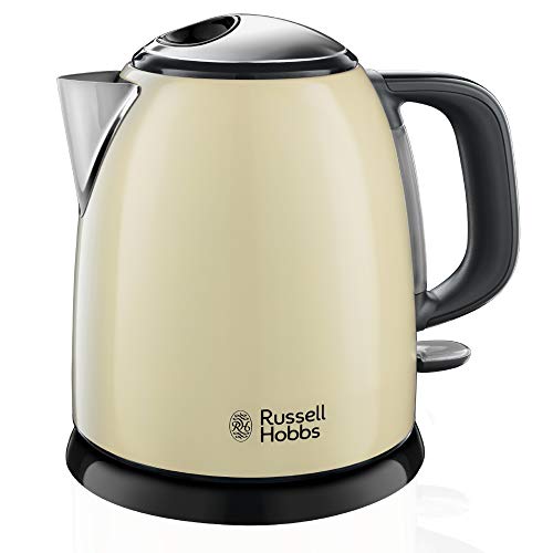 Russell Hobbs Wasserkocher [1,0l] Colours+ Edelstahl Creme (2400W, Schnellkochfunktion, herausnehmbarer Kalkfilter, außenliegende Wasserstandsanzeige,kleiner Reisewasserkocher)Teekocher 24994-70 von Russell Hobbs