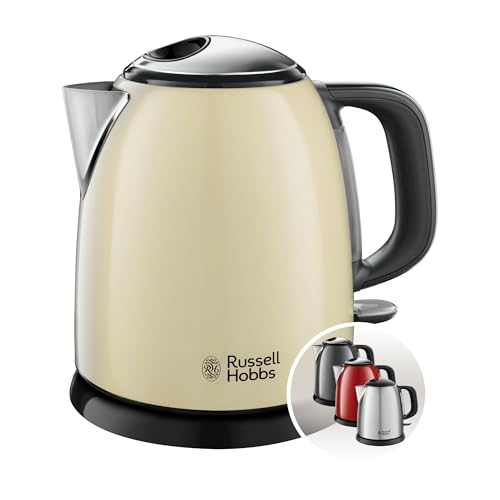 Russell Hobbs Wasserkocher [1,0l] Colours+ Edelstahl Creme (2400W, Schnellkochfunktion, herausnehmbarer Kalkfilter, außenliegende Wasserstandsanzeige,kleiner Reisewasserkocher) Teekocher 24994-70 von Russell Hobbs
