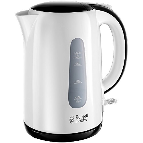 Russell Hobbs Wasserkocher [1,7l, 2200W] My Breakfast (verdecktes Heizelement, herausnehmbarer Kalkfilter, Kochstoppautomatik, außenliegende Wasserstandsanzeige, autom Deckelöffnung)Teekocher 25070-70 von Russell Hobbs