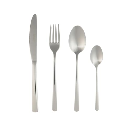 Russell Hobbs COMBO-2151 Vienna Deluxe Cutlery Set, 48 Piece, Stainless Steel, 12 Places, Mirror Finish, Dinnerware, New Home Gift, Stainless Steel, 15 Year Warranty, Black von Russell Hobbs