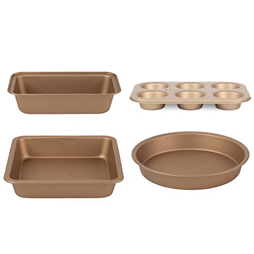 Russell Hobbs COMBO-7951 Opulence Collection Antihaft-Backformen-Set inklusive 24 cm runder Pfanne, 6 Muffinblech, 22 cm quadratischer Pfanne und 28 cm Kastenform, leicht zu reinigen, stilvolles Russell Hobbs COMBO-7951 Opulence Collection Antihaft-Backformen-Set inklusive 24 cm runder Pfanne, 6 Muffinblech, 22 cm quadratischer Pfanne und 28 cm Kastenform, leicht zu reinigen, stilvolles von Russell Hobbs