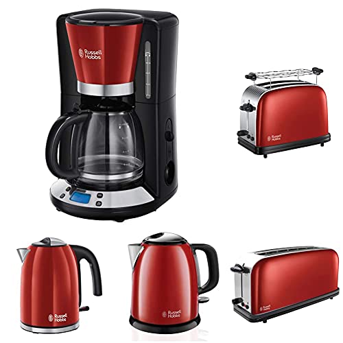Russell Hobbs Colours Plus+ Frühstückset Toaster, Wasserkocher und Kaffeemaschine Fl. Red von Russell Hobbs