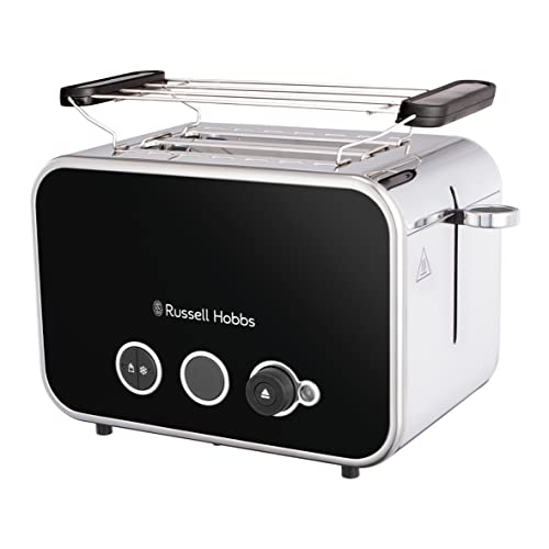 Russell Hobbs Toaster [für 2 Scheiben] Distinctions Edelstahl Schwarz (extra breite Toastschlitze, inkl.Brötchenaufsatz, 6 Bräunungsstufen + Auftau-&Aufwärmfunktion, Lift&Look-Funktion, 1600W)26430-56 von Russell Hobbs