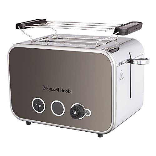 Russell Hobbs Toaster [für 2 Scheiben] Distinctions Edelstahl Titanium (extra breite Toastschlitze,inkl.Brötchenaufsatz,6 Bräunungsstufen+Auftau-&Aufwärmfunktion, Lift&Look-Funktion, 1600W) 26432-56 von Russell Hobbs