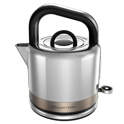 Russell Hobbs Wasserkocher [1,5l] Distinctions Edelstahl Titanium (Schnellkochfunktion, herausnehmbarer Kalkfilter, optimierte Ausgusstülle, außenliegende Wasserstandsanzeige)Teekocher 26422-70 von Russell Hobbs