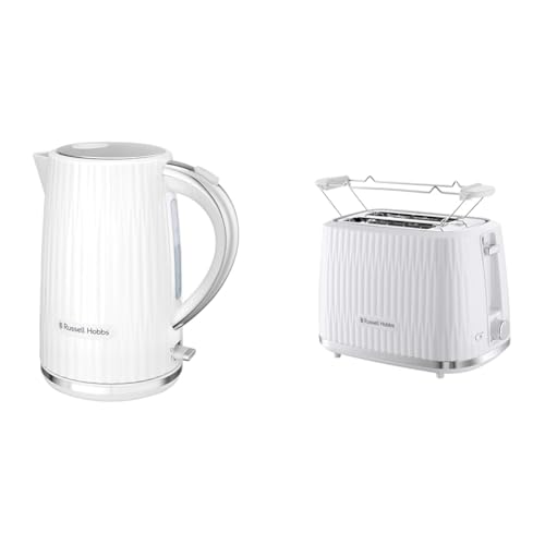 Russell Hobbs Eden Weiß Frühstücksset: Wasserkocher 27360-70 + Toaster 27370-56 von Russell Hobbs
