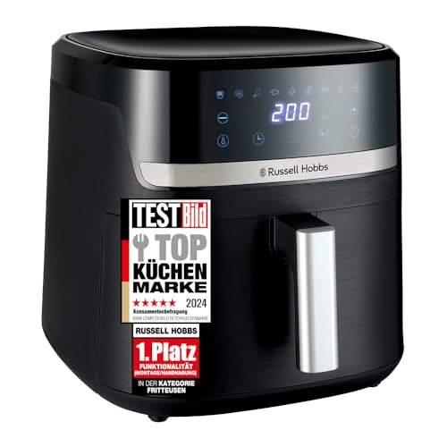 Russell Hobbs Heißluftfritteuse XXL 8,3L Rapid AirFryer [kompaktes Gehäuse, sehr leise, Pizza Ø 26cm] SatisFry (9 Programme, spülmaschinenfest, Fritteuse ohne Öl, TouchScreen,Grillen,Backen) 27632-56 von Russell Hobbs