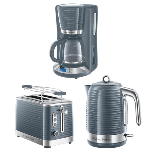 Russell Hobbs Inspire Grey Frühstückset Toaster, Wasserkocher und Kaffeemaschine von Russell Hobbs