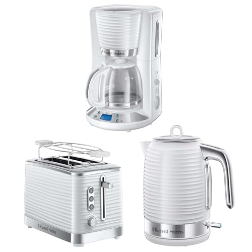 Russell Hobbs Inspire White Frühstückset Toaster, Wasserkocher und Kaffeemaschine von Russell Hobbs