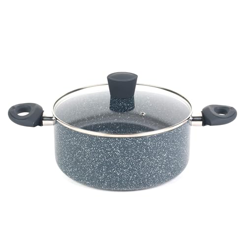 Russell Hobbs RH00849EU Nightfall Stone kochtopf, BPA-Frei, 4.5L Ungefähre Füllmenge antihaftbeschichtet 24cm töpf, Suppentopf klein mit Dampfauslass glas deckel, kochtöpfe induktion, Bakelite-griffs von Russell Hobbs