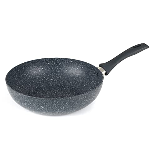 Russell Hobbs RH00851EU Frittierpfanne Mit Tiefem Rühren - 28cm antihaft Wok Pfanne, BPA/PFOA-frei, einfache Reinigung, Alle Kochfelder geeignet, Soft-Touch-Griffe Nightfall Stone, Blau Marmor von Russell Hobbs