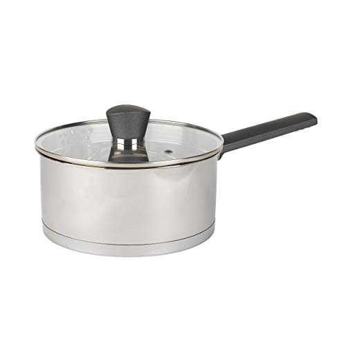 Russell Hobbs RH01164EU Excellence 20cm Stielkasserolle, 2.5L stieltopf mit Glasdeckel, hochglanzpoliert Kochtopf, Stieltopf kasserolle induktion pfanne, Spülmaschinenfest saucepan von Russell Hobbs