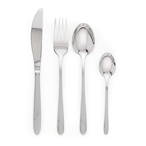 Russell Hobbs RH01519EU Geometric 16-teiliges Besteck-Set, Edelstahl essbesteck set mit geometrischem Griff, set 4 personen cutlery set, Enthält 4 Messer, 4 Gabeln, 4 Esslöffel, 4 Teelöffel von Russell Hobbs