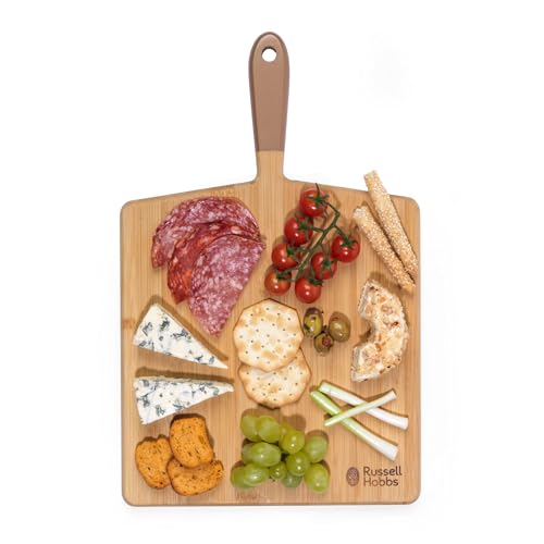 Russell Hobbs RH01692GEU7 Opulence Schneidebrett, Bambus Schneidebretter/Hackbretter, Holz Küchenbrett, Paddelform Küchen bretter, Frühstücksbrettchen, Brotbretter, Charcuterie/Servierbretter von Russell Hobbs