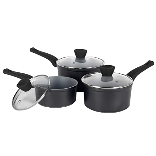 Russell Hobbs RH01706EU Pearlised antihaftbeschich edelstahl Kochtopf set mit deckel, BPA-Frei, 3 teilig induktions kochtopf-set, 16/18/20cm set, 1.2/2.2/3.1L, Spülmaschinenfest Kochgeschirr-Set von Russell Hobbs