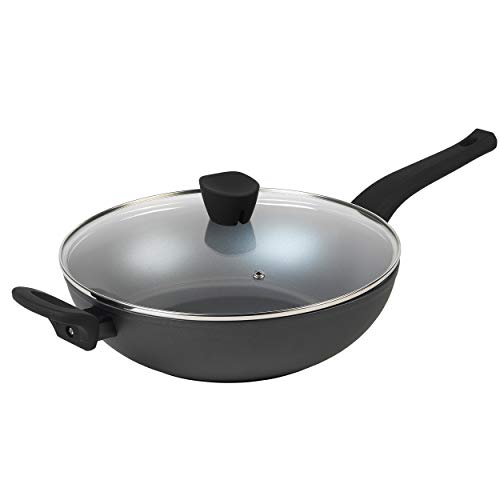 Russell Hobbs RH01709EU 28cm Wokpfanne, Antihaftwok mit Deckel, BPA/PFOA-frei Pearlised wok, Spülmaschinenfest/Induktionfest pfanne, leichte Reinigun, woks & wokpfannen mit silikon Bakelit Griff von Russell Hobbs
