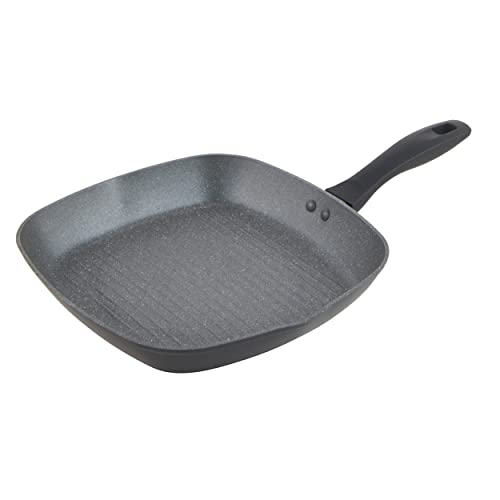 Russell Hobbs RH02813EU7 Metalllic Marble Grillpfanne - Antihaftpfanne, 28cm Universal Bratpfanne, Grillen, Anbraten, Induktionskochfeld geeignet, Kochen mit wenig bis kein Öl für gesunde Mahlzeiten von Russell Hobbs